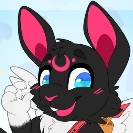 Art of Luna, black and pink bunny